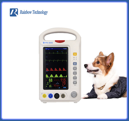 7 इंच हाथ में पशु चिकित्सा निगरानी उपकरण मल्टी पैरामीटर पशु चिकित्सक क्लिनिक उपकरण
