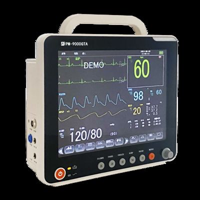 12.1-इंच स्क्रीन बिस्तर के किनारे महत्वपूर्ण संकेत स्टैंड के साथ पोर्टेबल मल्टी-पैरामीटर मॉनिटर