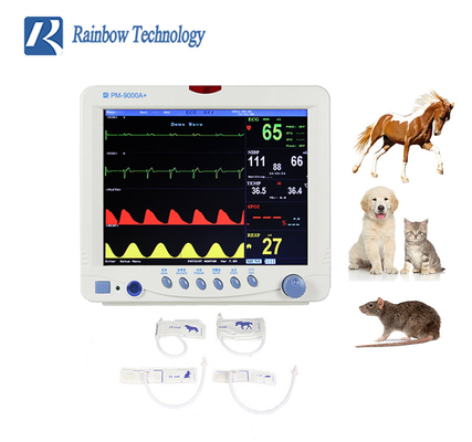 PM-9000A+ 12.1 इंच Vet पशु चिकित्सा रोगी क्लिनिक के लिए पालतू कुत्ते बिल्ली VET ECG की निगरानी करता है